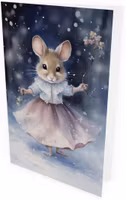 Dubbelt kort med kuvert - Vintermusen (Fraktfritt)