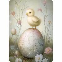 Enkelt Påskkort - Kyckling och ägg (Fraktfritt)