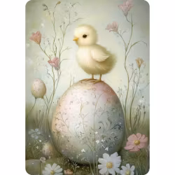 Enkelt Påskkort - Kyckling och ägg (Fraktfritt)