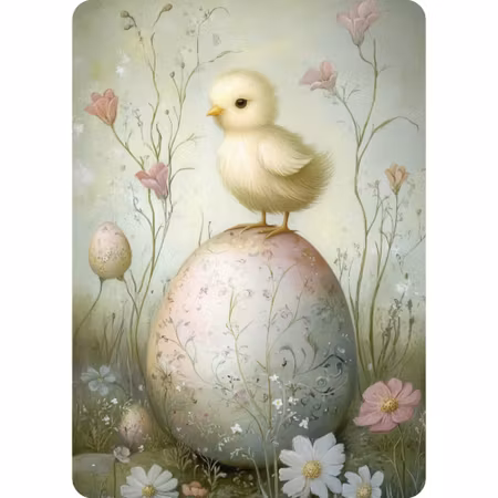 Enkelt Påskkort - Kyckling och ägg (Fraktfritt)