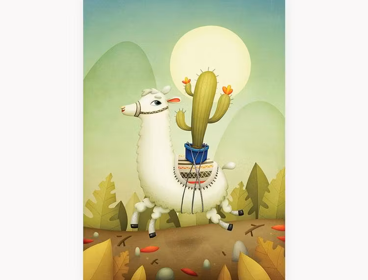 Enkelt konstkort - Laman (Fraktfritt)