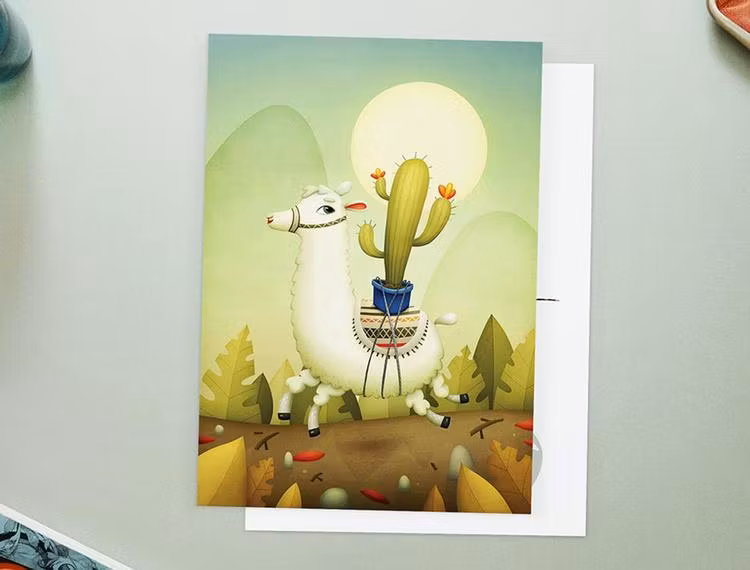 Enkelt konstkort - Laman (Fraktfritt)