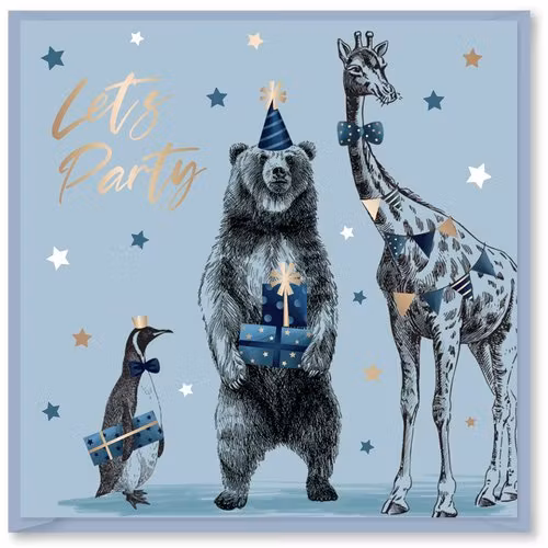 Dubbelt kort med kuvert - Lets party (Fraktfritt)