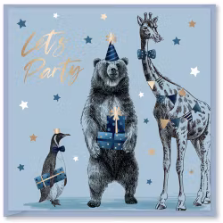 Dubbelt kort med kuvert - Lets party (Fraktfritt)