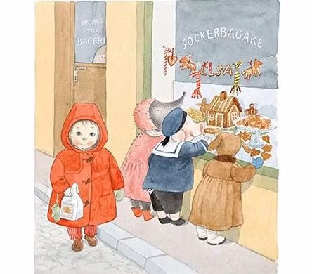 Enkelt Kort - Lilla kotten och Sockerbagaren (Fraktfritt)