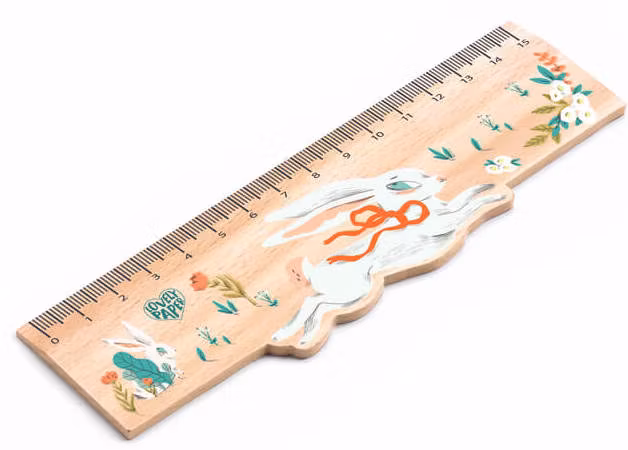 Fin liten linjal med kaninmotiv