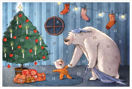 Liten Adventskalender som julkort - Julmorgon (Fraktfritt)