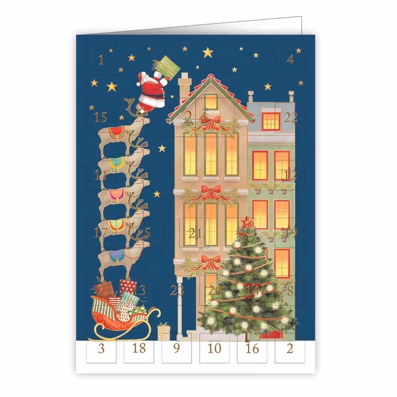 Liten Adventskalender med kuvert - Tomten levererar (Fraktfritt)