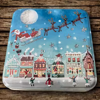 Härliga små askar med vinter- och jultema med glitter (Flera att välja bland)