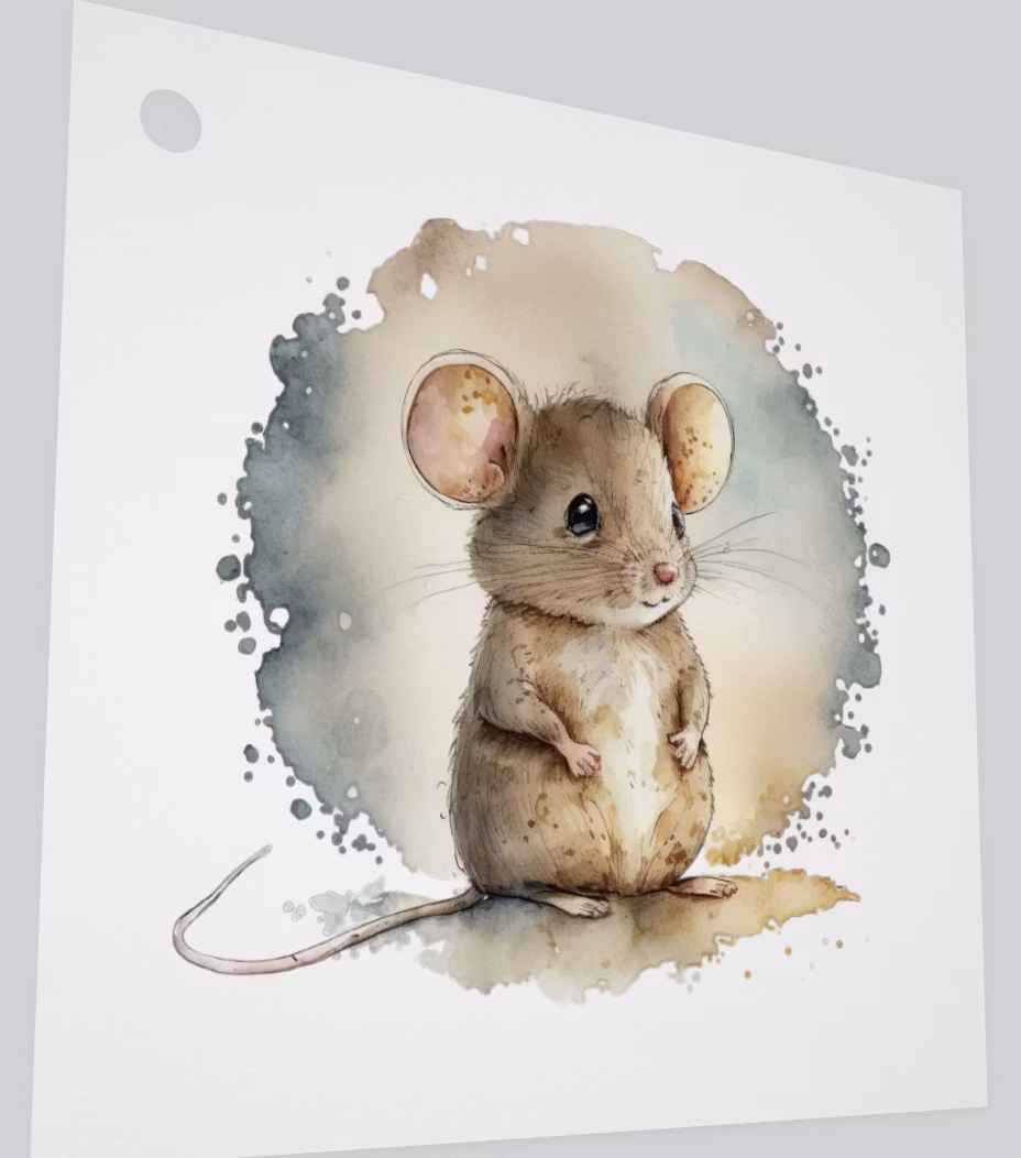 Litet kort utan kuvert - Den lilla musen (Fraktfritt)