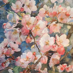 Litet kort utan kuvert - Blommande träd  (Fraktfritt)