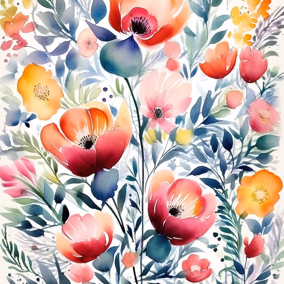 Litet kort utan kuvert - Blommorna (Fraktfritt)