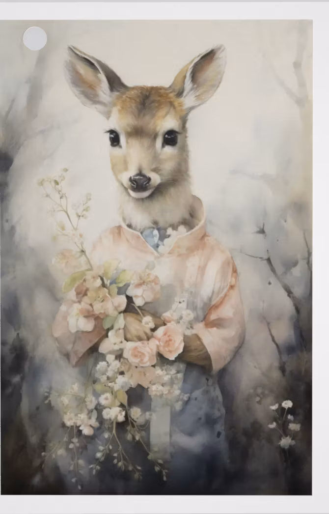 Litet kort utan kuvert - Finklätt rådjur (Fraktfritt)