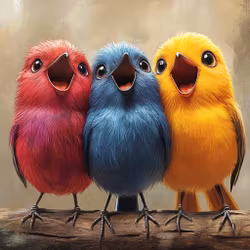 Litet kort utan kuvert - Sångfåglar (Fraktfritt)