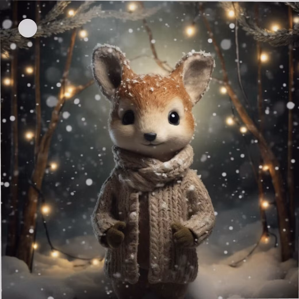 Litet kort utan kuvert - Snöfall (Fraktfritt)