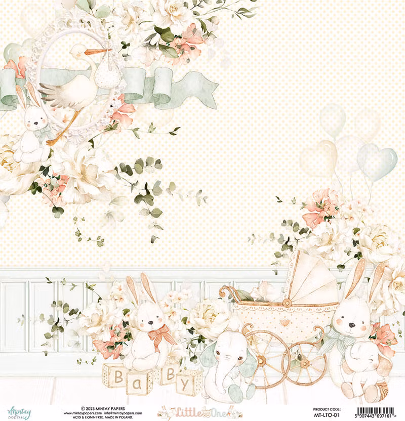 Vackra pysselpapper - Little one (24 ark) 15 x 15 cm