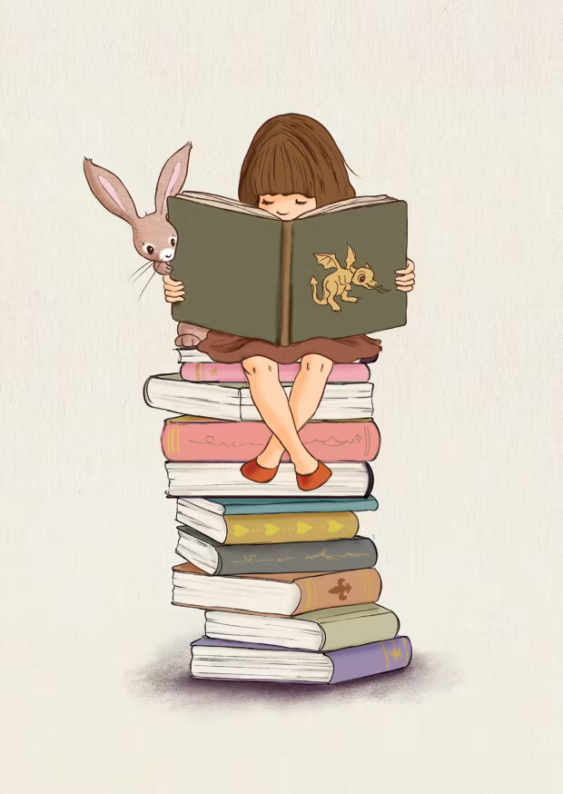 Kopia Enkelt kort utan kuvert - Lilla biblioteket (Fraktfritt)