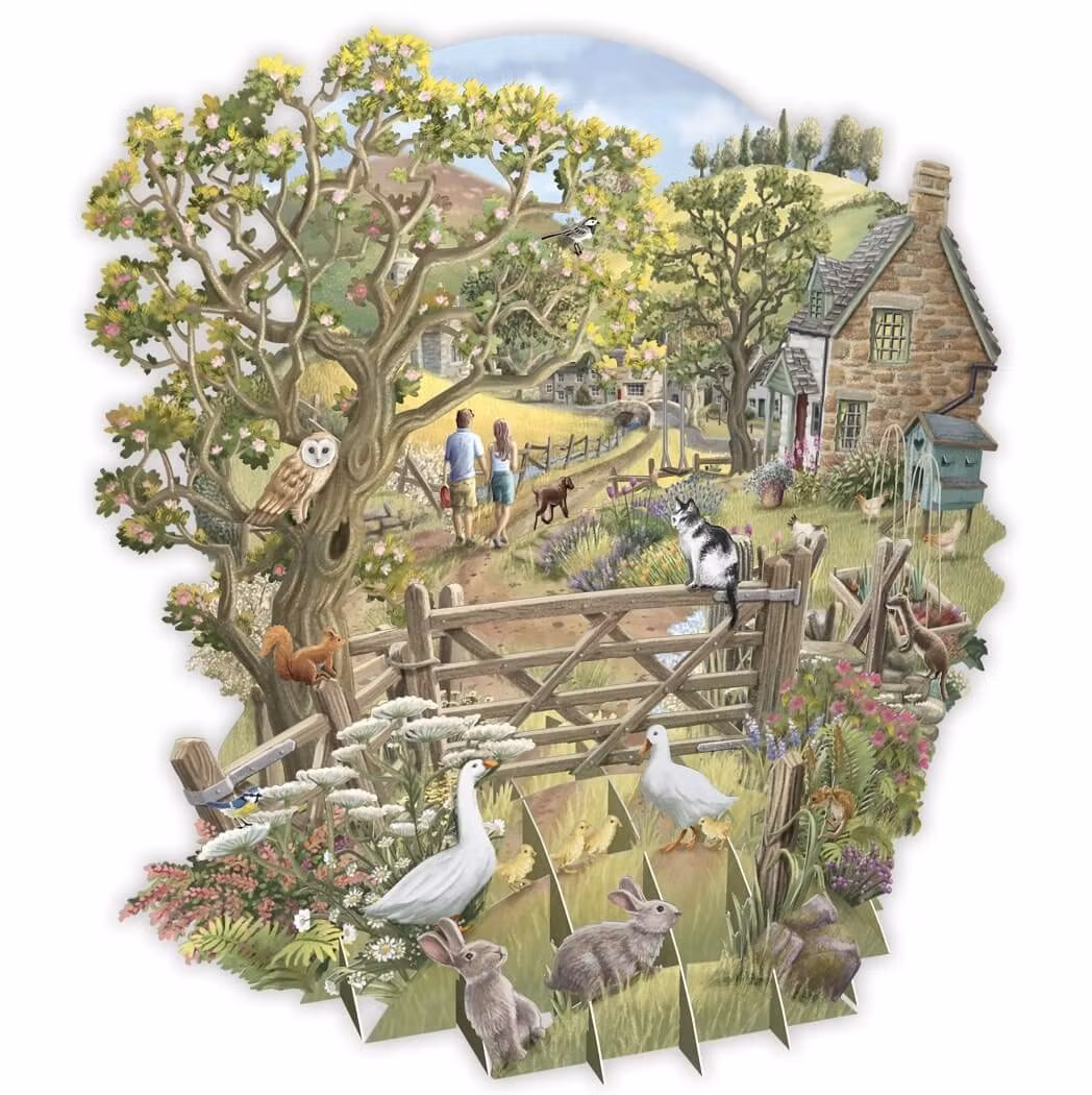 Magiskt gratulationskort - Livet på landet (Fraktfritt)