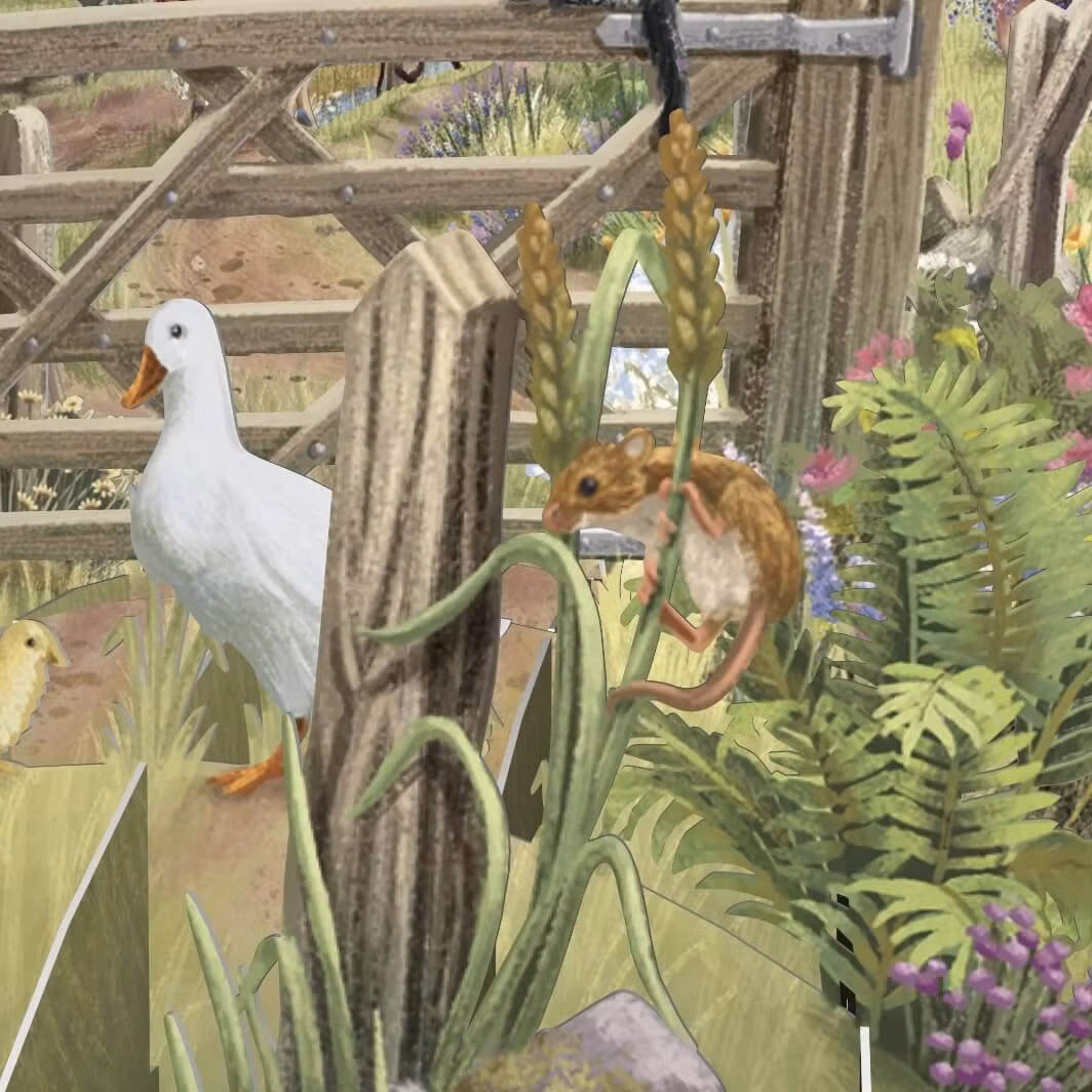 Magiskt gratulationskort - Livet på landet (Fraktfritt)