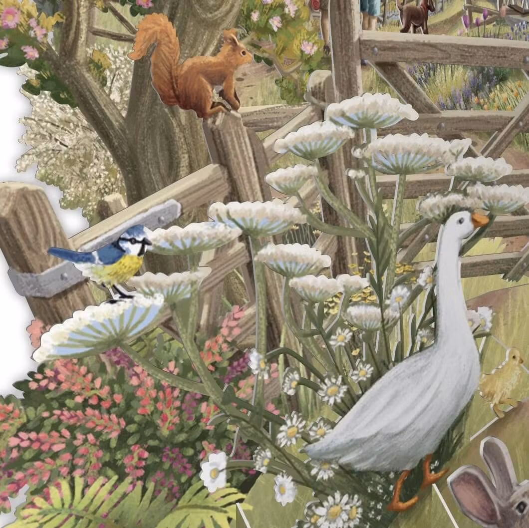 Magiskt gratulationskort - Livet på landet (Fraktfritt)