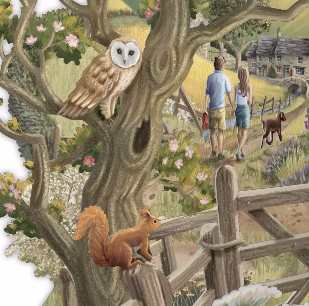 Magiskt gratulationskort - Livet på landet (Fraktfritt)