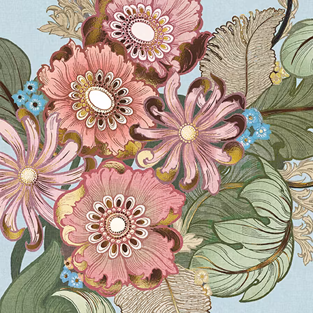 Dubbelt kort med kuvert - Stilistiska blomster (Fraktfritt)