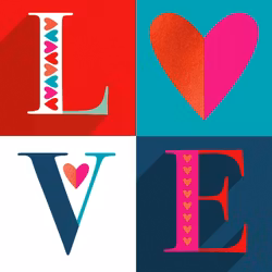 Dubbelt kort med kuvert - LOVE (Fraktfritt)