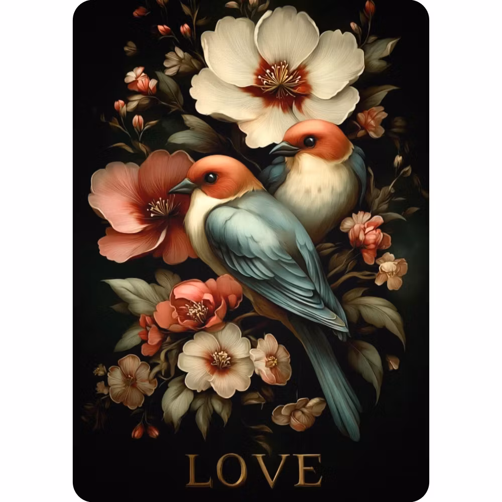 Enkelt kort - Lovebirds (Fraktfritt)