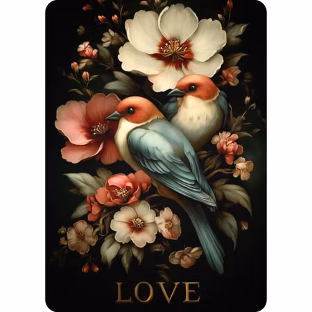 Enkelt kort - Lovebirds (Fraktfritt)