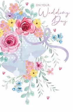 Dubbelt kort med kuvert - Bröllopsblommor (Fraktfritt)