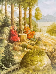 Enkelt Kort - Lyckliga damer - Kortspel bland träden (Fraktfritt)