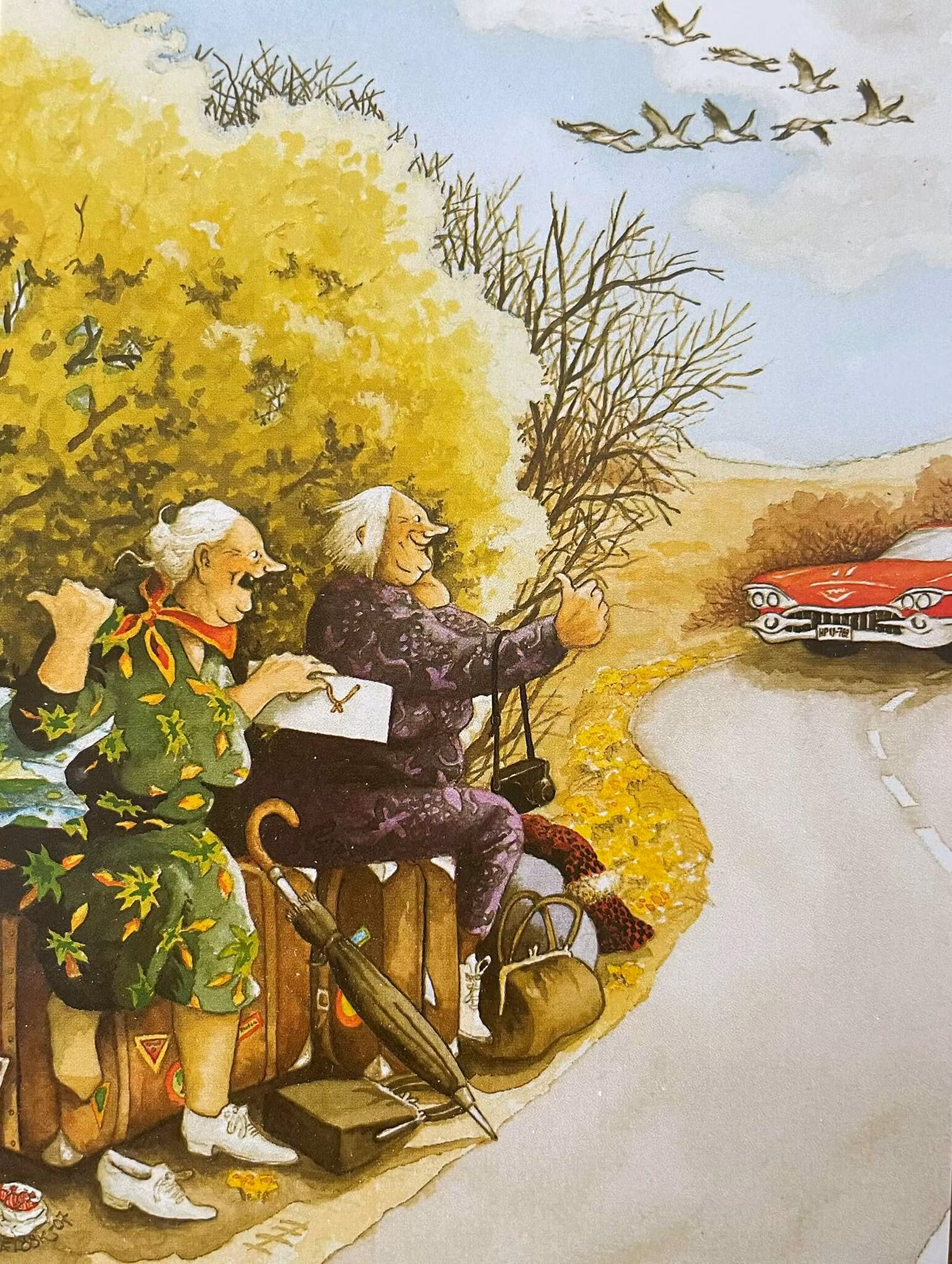 Enkelt Kort - Lyckliga damer - Äventyrarna (Fraktfritt)