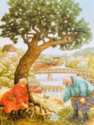 Enkelt Kort - Lyckliga damer - Vårtecken (Fraktfritt)