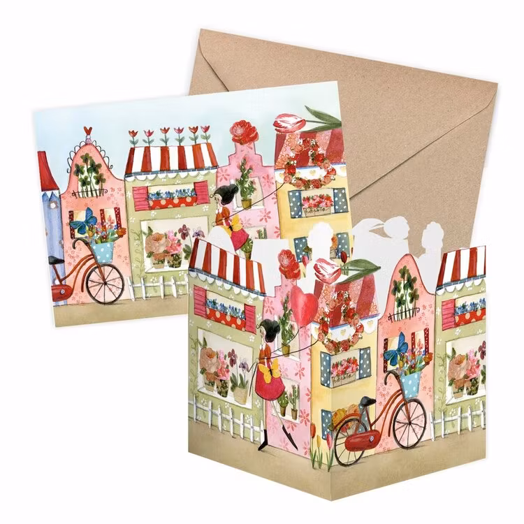 Papperslykta att skicka i kuvert - Småstaden (Fraktfritt)