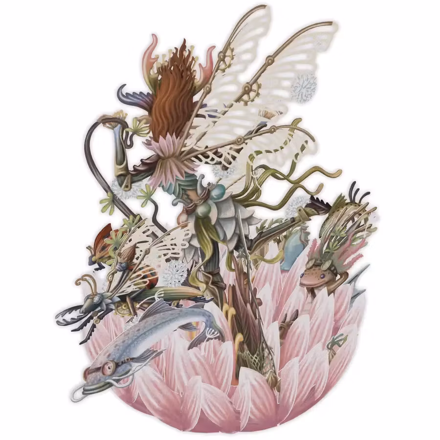 Magiskt gratulationskort - Flodälva (Fraktfritt)