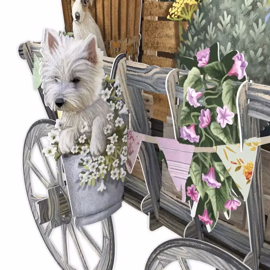 Magiskt gratulationskort - Hundvagn (Fraktfritt)