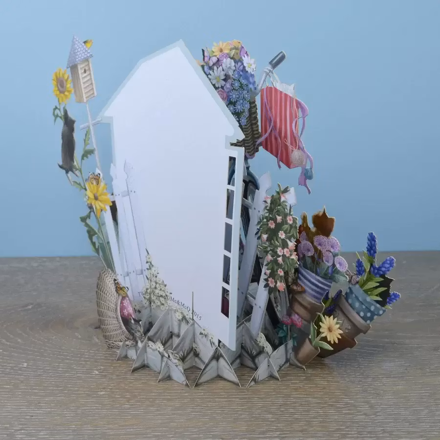 Magiskt gratulationskort - Kattungar vid cykeln (Fraktfritt)