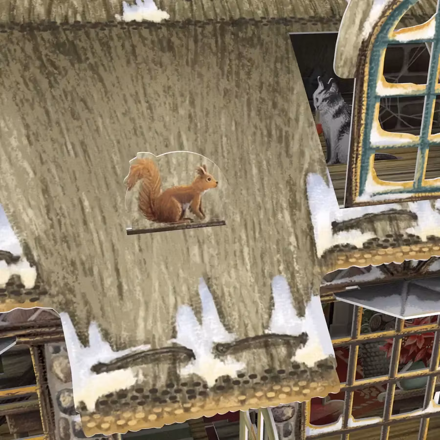 Magiskt julkort - Mysig julstuga (Fraktfritt)