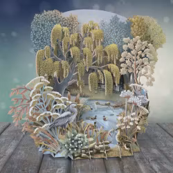 Magiskt gratulationskort - Sommar vid sjön (Fraktfritt)