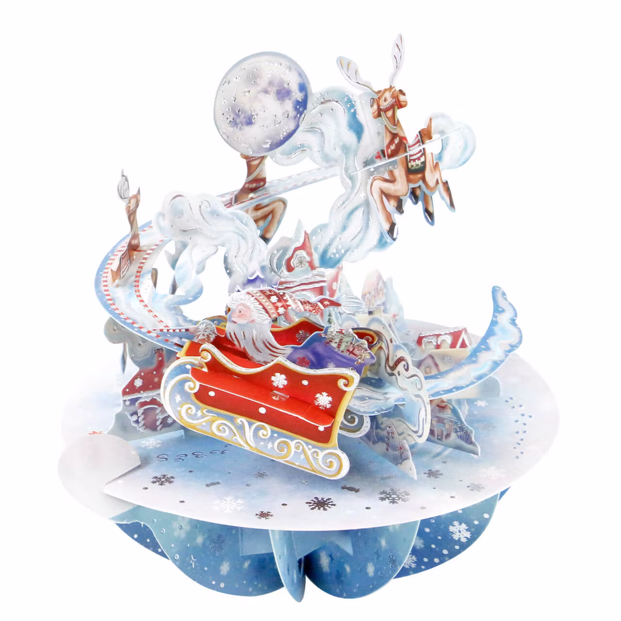 Magiskt julkort - Snurrande tomtesläde (Fraktfritt)