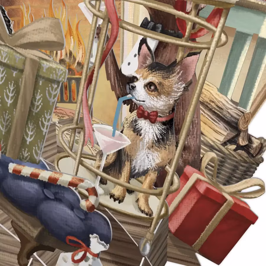 Magiskt julkort - Vardagsrummet (Fraktfritt)