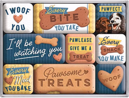 Magnet, 9 stycken -  Hundar