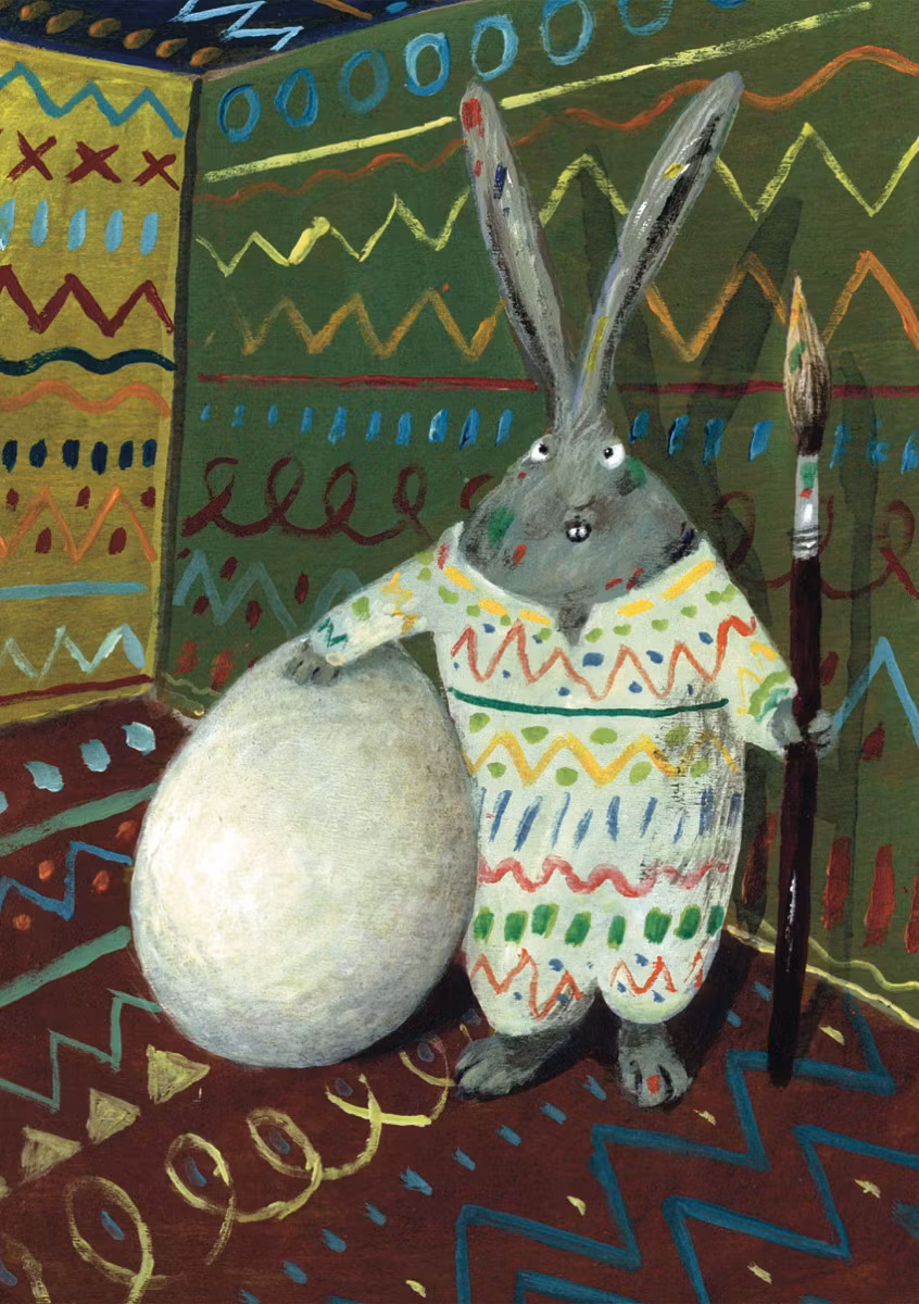 Påskkort - Enkelt Kort - Det omålade ägget (Fraktfritt)