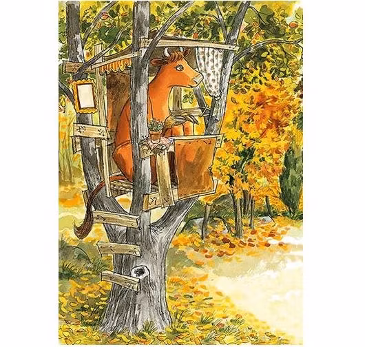 Enkelt Kort - Mamma Mu bygger koja (Fraktfritt)