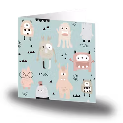 Kort med kuvert - Snälla monster (Fraktfritt)