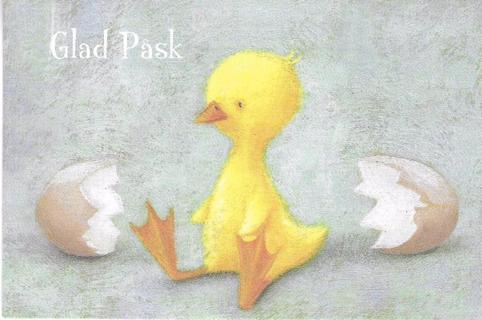 Litet påskkort med kuvert - Nykläckt (Fraktfritt)