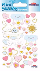 Puffiga klistermärken - Hjärtmoln (Fraktfritt)