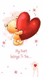Dubbelt kort med kuvert - Mitt hjärta tillhör dig (Fraktfritt)