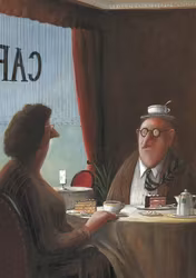 Enkelt Kort - Mona Lisa och Herr P (Fraktfritt)