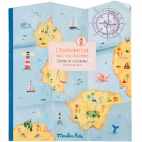 Målarbok med klistermärken -  'Kartor' från Moulin Roty